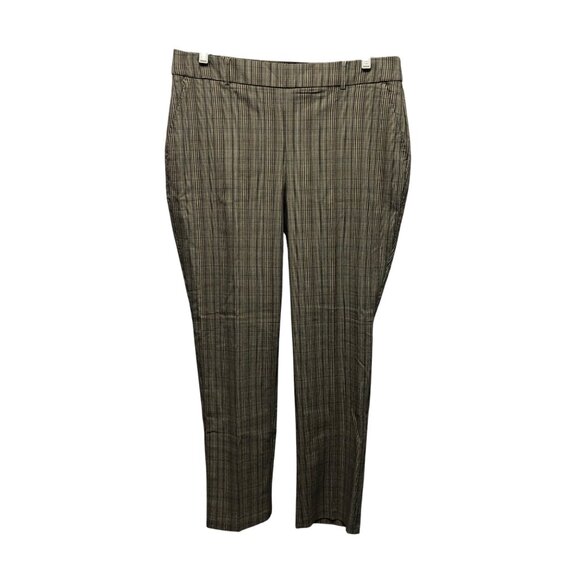 Rafaella Stretch Plaid Ankle Pants Womens Size 18 Warm Taupe Comfy Career NEW - Picture 2 of 8